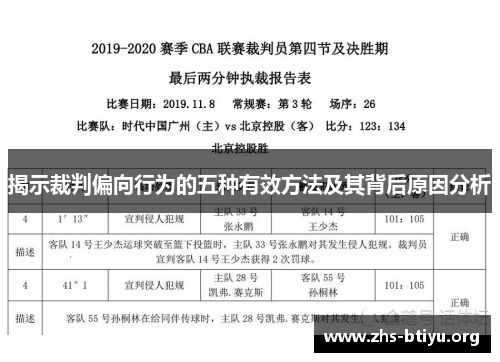 揭示裁判偏向行为的五种有效方法及其背后原因分析 揭示裁判偏向行为的五种有效方法及其背后原因分析